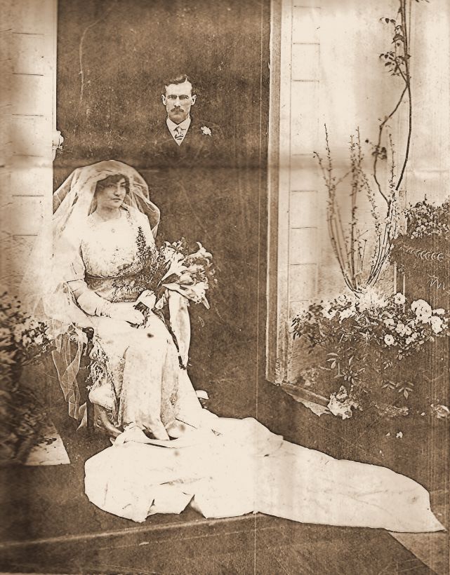 Raymond and Lily Johnson on their wedding day.