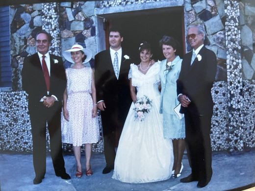 With our parents.