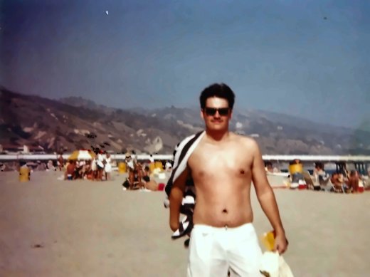 On a California beach in 1984: Malibu, Santa Monica or Huntington Beach, I can’t remember which.