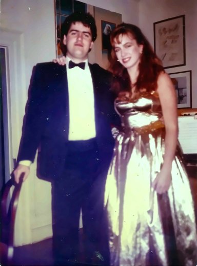 Jennifer and me at the Washington College Birthday Ball, 1984–85.