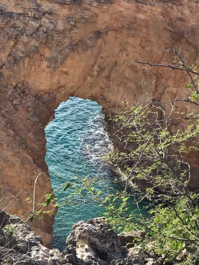 A rock arch on the Anguilla coast, 2015.