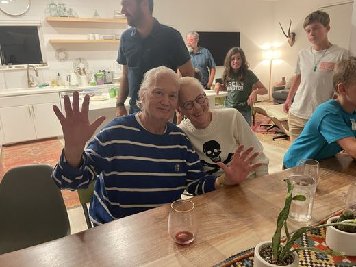 At Tara’s house in Aspen with Kathy and Gene, August 2024. They came into our lives early in the Trattoria years, and the friendship formed quickly over the two things we turned out to share completely: food and music.