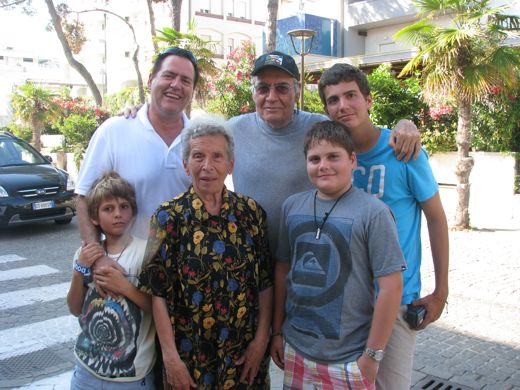 In June 2011 we took the boys to Europe for the first time. Here they are in Riccione with my father and his cousin Nora Piazzi.