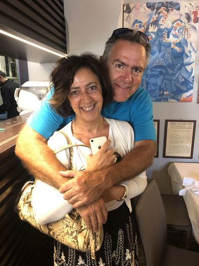 With Clelia, from Eye For I, in Milan in July 2019. She and I were bookers together.