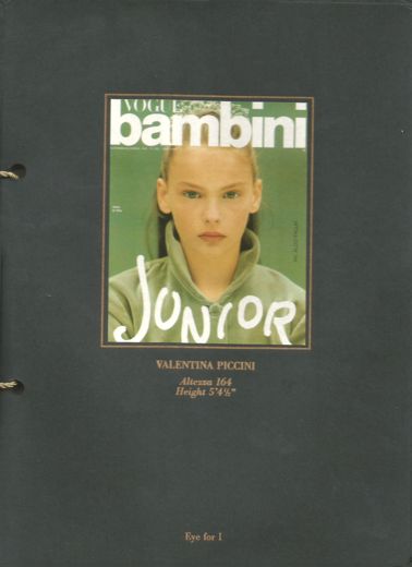 Valentina Piccini on the cover of Vogue Bambini, photographed by Aldo Fallai.