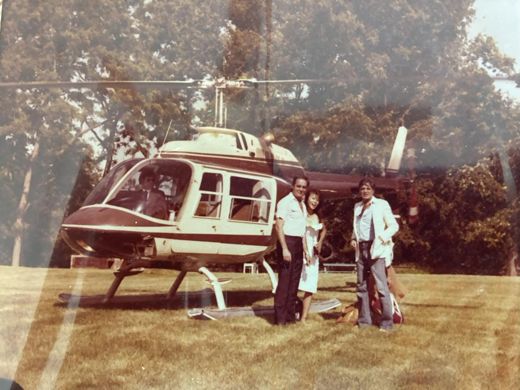 A helicopter on the front lawn. This was normal.