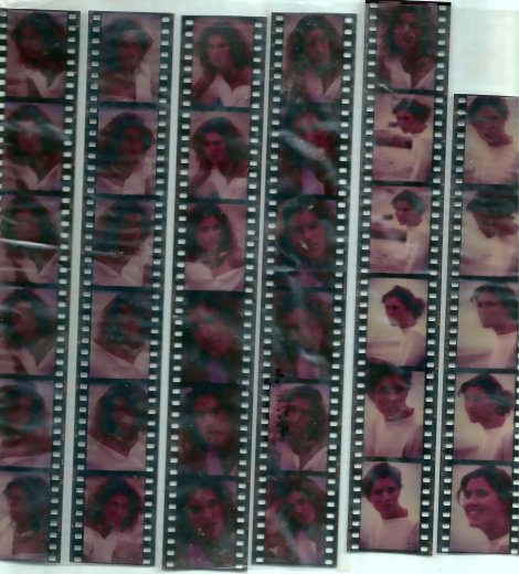 Contact strips of Jackie, my high-school friend from Sandy Spring Friends School, who came to stay at Hinchingham. She was offered a contract to model in Milan and politely declined.
