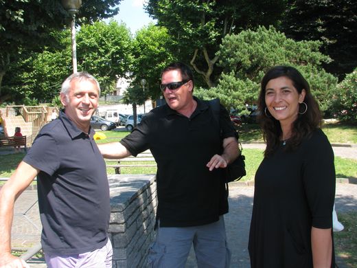 With Monica and Agostino at Lago Maggiore, July 2011. They had invited the five of us for the weekend, and within an hour of arriving I had leaned back on their marble radiator cover and broken it in half.