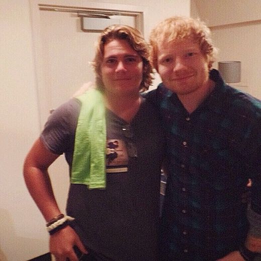 Marco with Ed Sheeran backstage in Philadelphia, 2017. Ed was Marco’s hero at the time, and our friend Jim Evans arranged the meet-and-greet. Photo courtesy of Jim Evans.