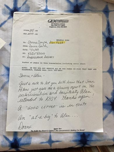 A handwritten note.