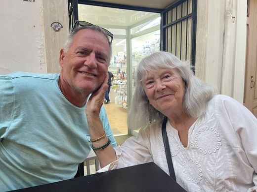 With my mother in Puglia, May 2024.