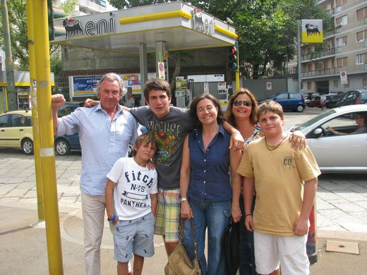 Chantal and the boys with Giorgio Repossi and Rosi in Milan, July 2011. Giorgio, my father’s friend from the Fashion Model days, hired Chantal at Studio Repossi.