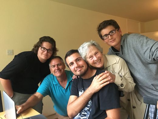 My mother with Marco, me, Johnny and Alessandro, Anguilla, June 2017.