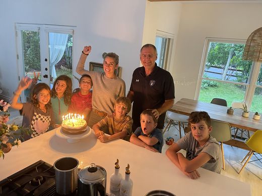 My sister Tara and I share a birthday: celebrating it in August 2023 with all six of my Marolda and Piazzi nephews and nieces.