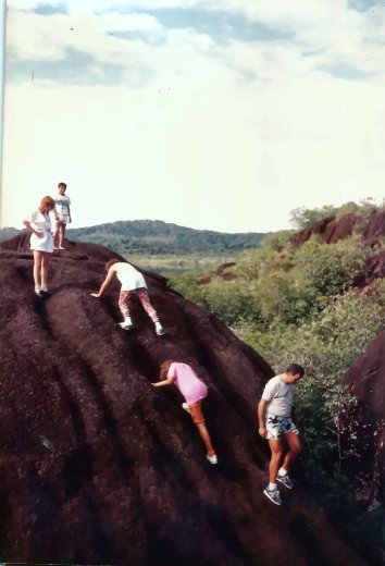 Climbing one of the great rock domes.